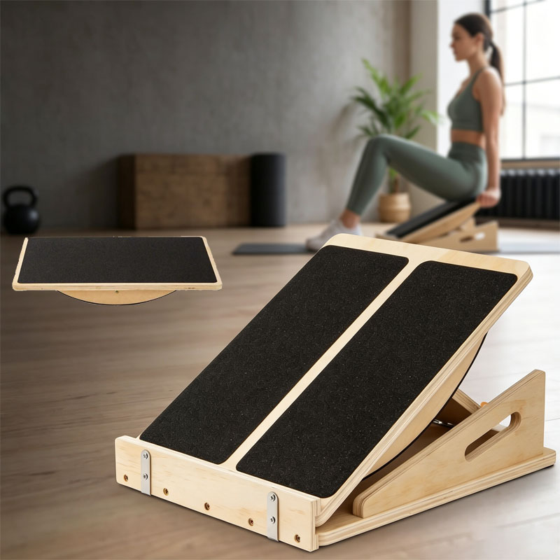 2-in-1 木製バランスボード＆ふくらはぎストレッチャー傾 - Leg Home Gym Workout のレビューと価格