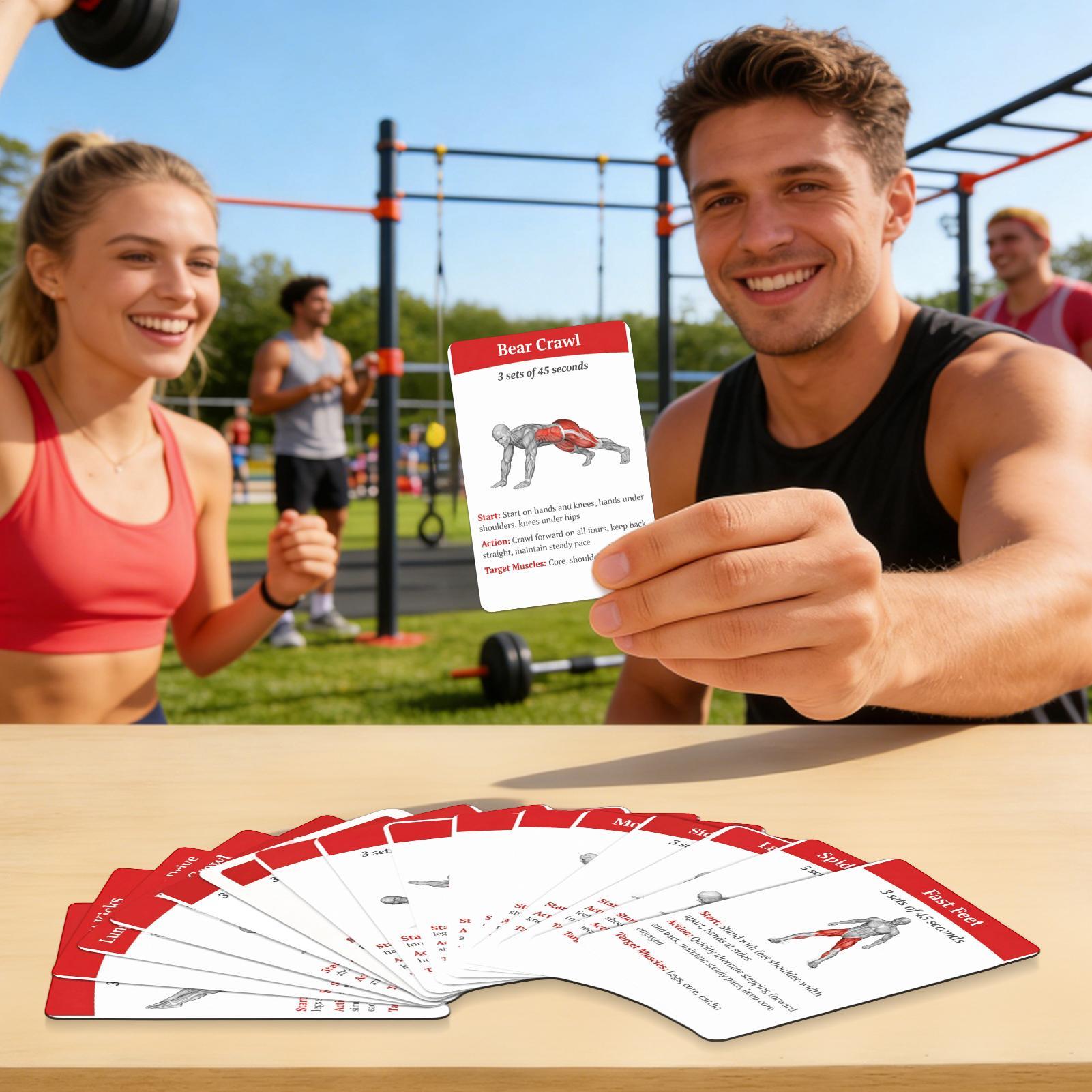 ワークアウトカード エクササイズデッキ 36枚入り ポータブ - Home Gym Equipment Set のレビューと価格