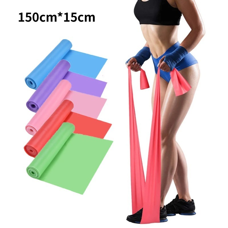 天然ラテックス製レジスタンスバンド、ヨガ、ピラティス、ホーム - Home Gym Routine のレビューと価格