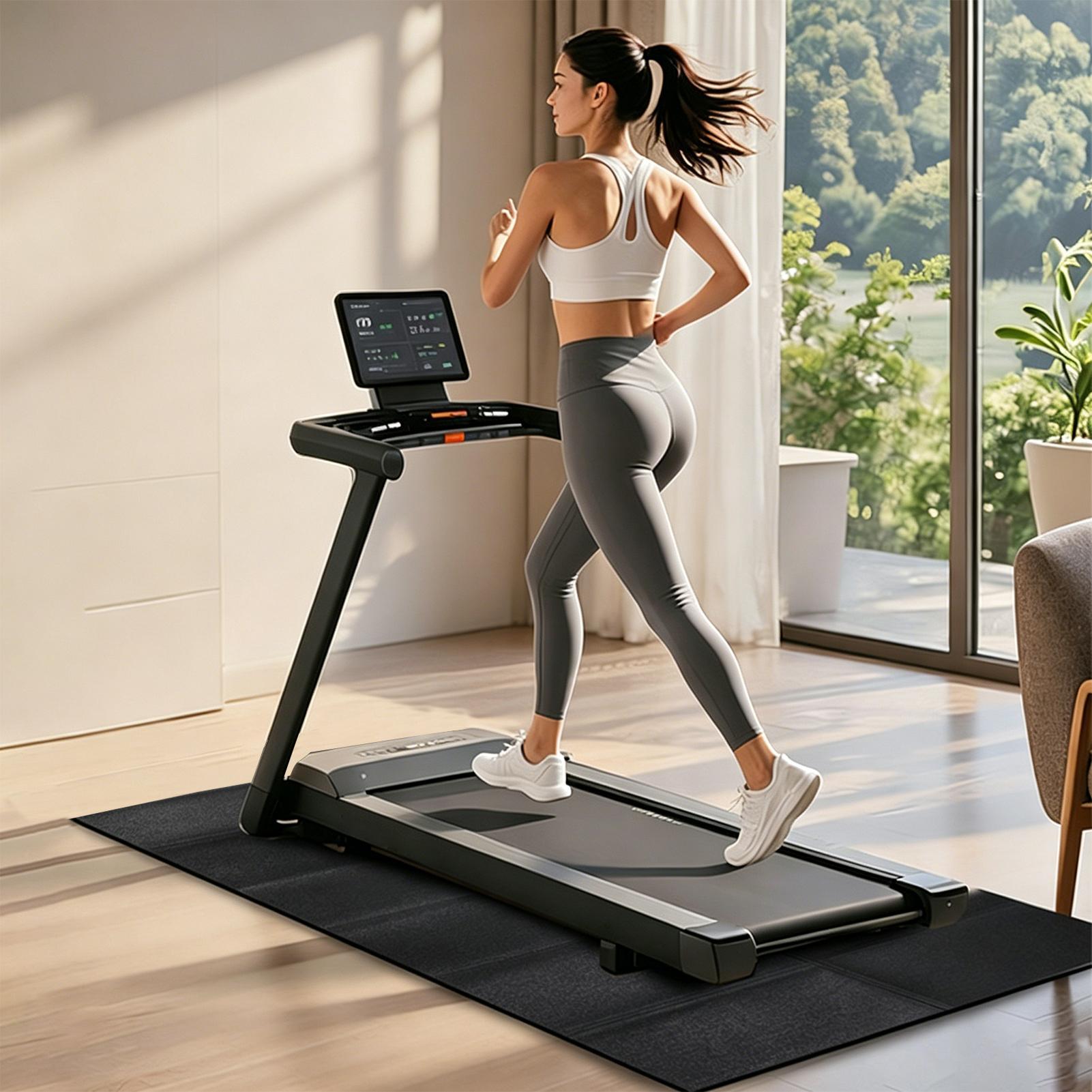 トレッドミルマット振動吸収ヘビーデューティトレッドミルフロア - Leg Home Gym Workout のレビューと価格