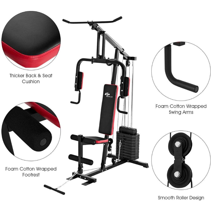 多機能ホームジムシステム。100ポンドのウェイトスタックを備 - Leg Home Gym Workout のレビューと価格