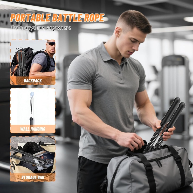 ワイヤレススイングコンバットロープ、2個セット – 腕力強化 - Home Gym Equipment Set のレビューと価格