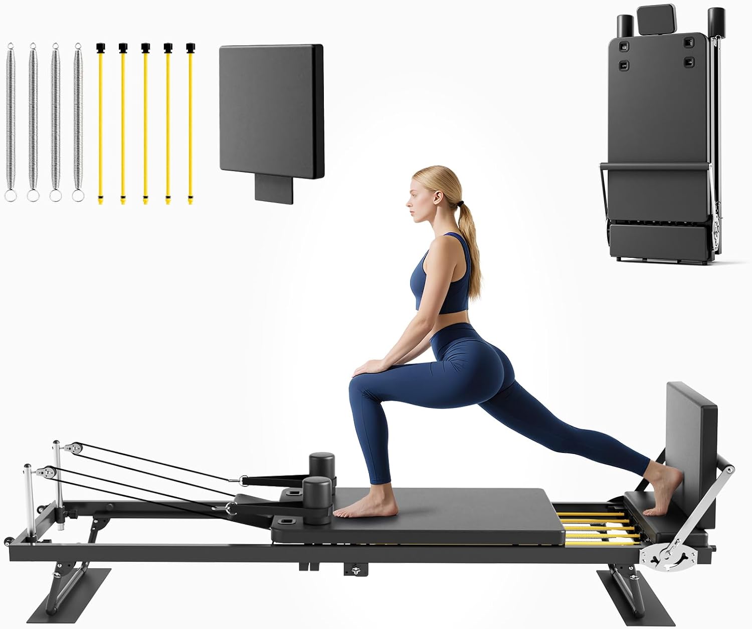 折りたたみ式ピラティスリフォーマーマシン、ホームジム用全身フ - Leg Home Gym Workout のレビューと価格