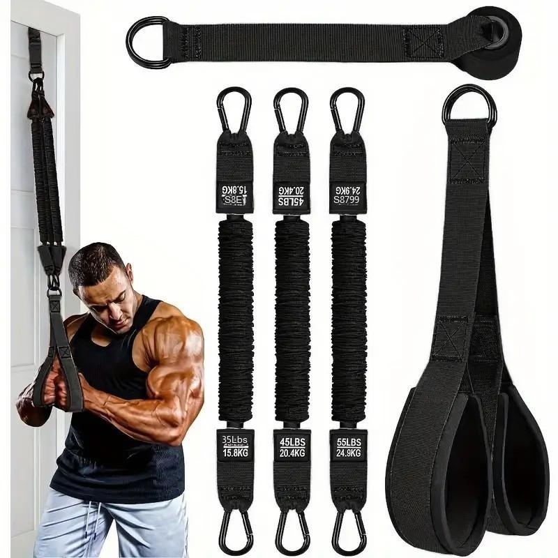 レジスタンスバンドセット 三頭筋ロープ ホームジム フィット - Home Gym Equipment Set のレビューと価格